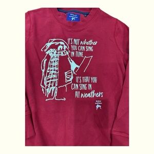 Boy (sz M 8/9) Barbour x Paddington Bear Christmas Sweatshirt - Chili Red